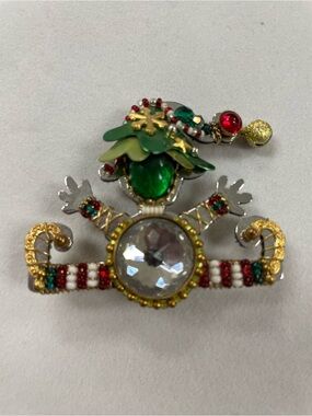Liztech Festive Christmas Elf Hand-Crafted Brooch